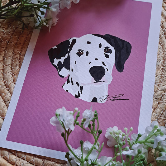 Gepersonaliseerd huisdier portret A4 art print